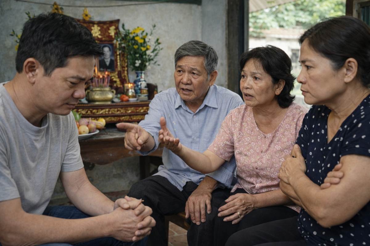 Bác mất chưa giỗ đầu, họ hàng họp đòi nhà tổ vì con nuôi không có quyền thờ cúng